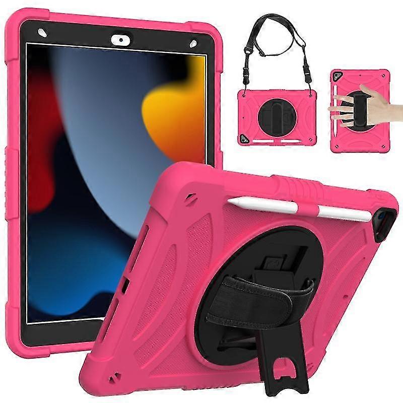 For Ipad 10.2 2021 / 2020 / 2019 Pc + Silicone Combination Tablet Case(rose Red)