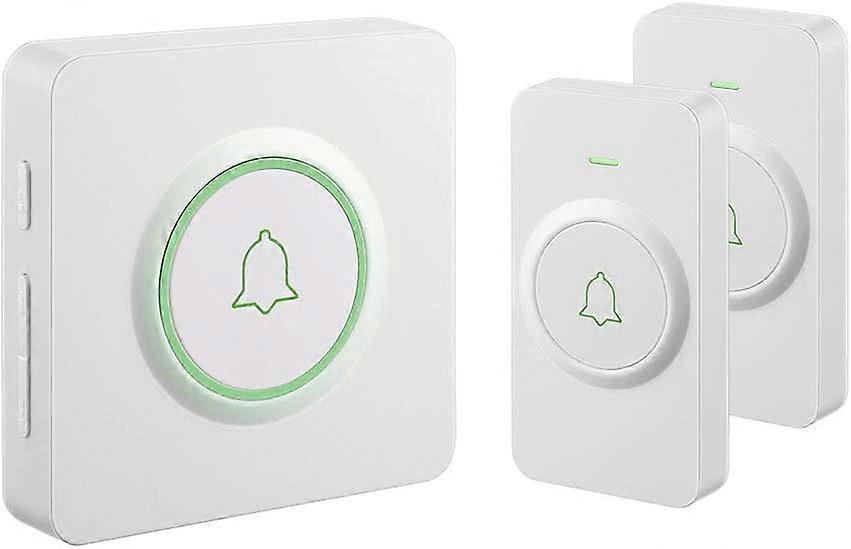 Wireless Waterproof Doorbell Kit - 400M Range 2 Transmitters Plug-in Receiver