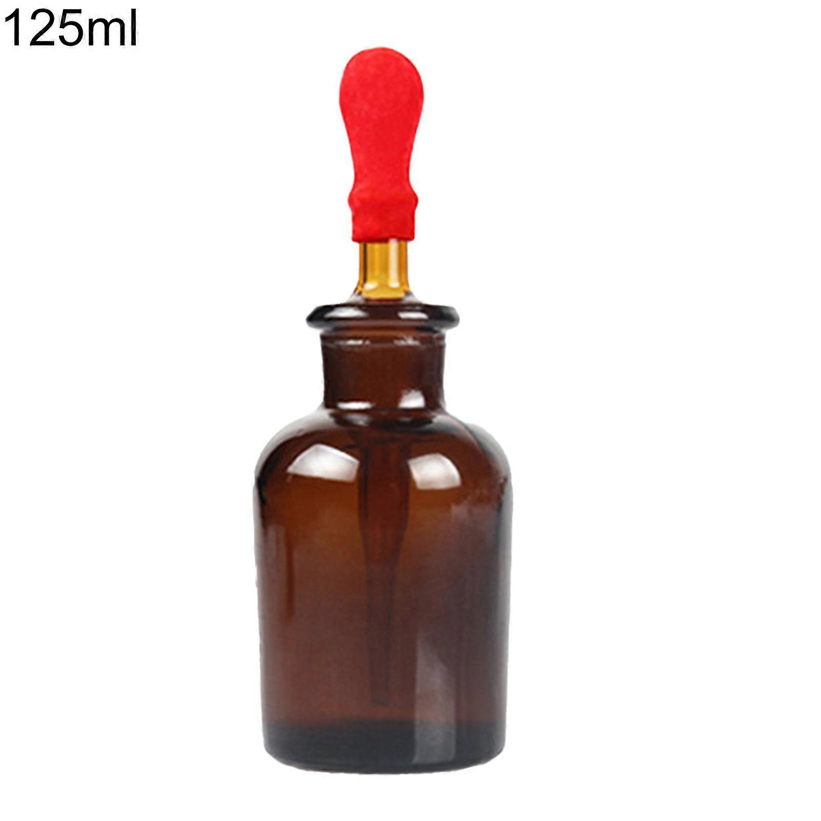 30/60/125ml Laboratoire Verre Brun Compte-Gouttes Flacon Rechargeable Récipient Verrerie JIKAIX