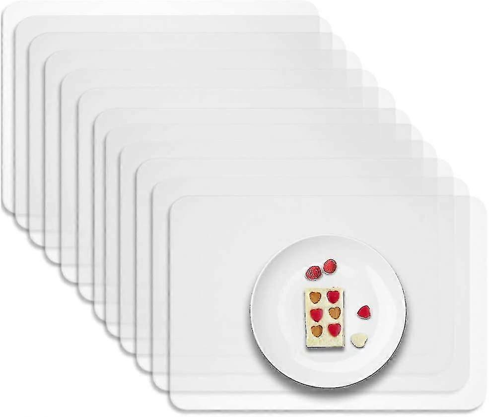 New 12 Pcs Placemat Transparent Washable, Suitable For Kitchen