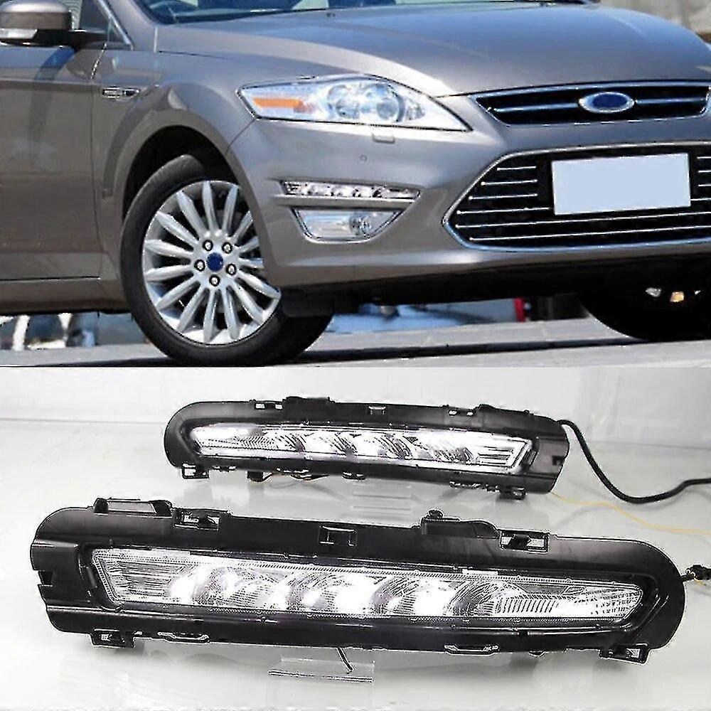 2pcs For Ford Mondeo Fusion 2011 2012 2013 Drl Driving Daytime Running Light Fog Lamp 12v Relay Daylight Yellow Turn Signal Boris