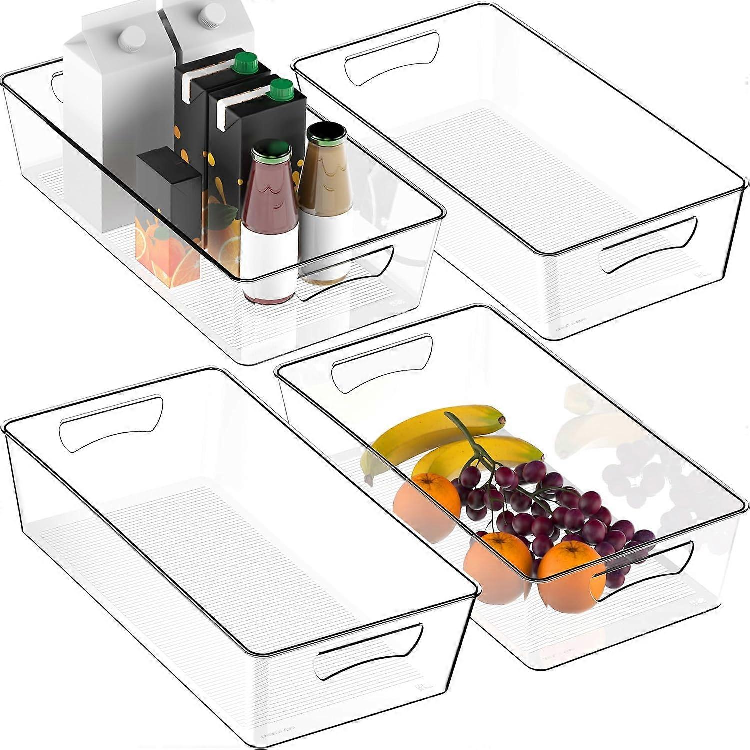 pleHouseware 4 Pack Clear XL Size Kitchen Bin Organiser  X-Large