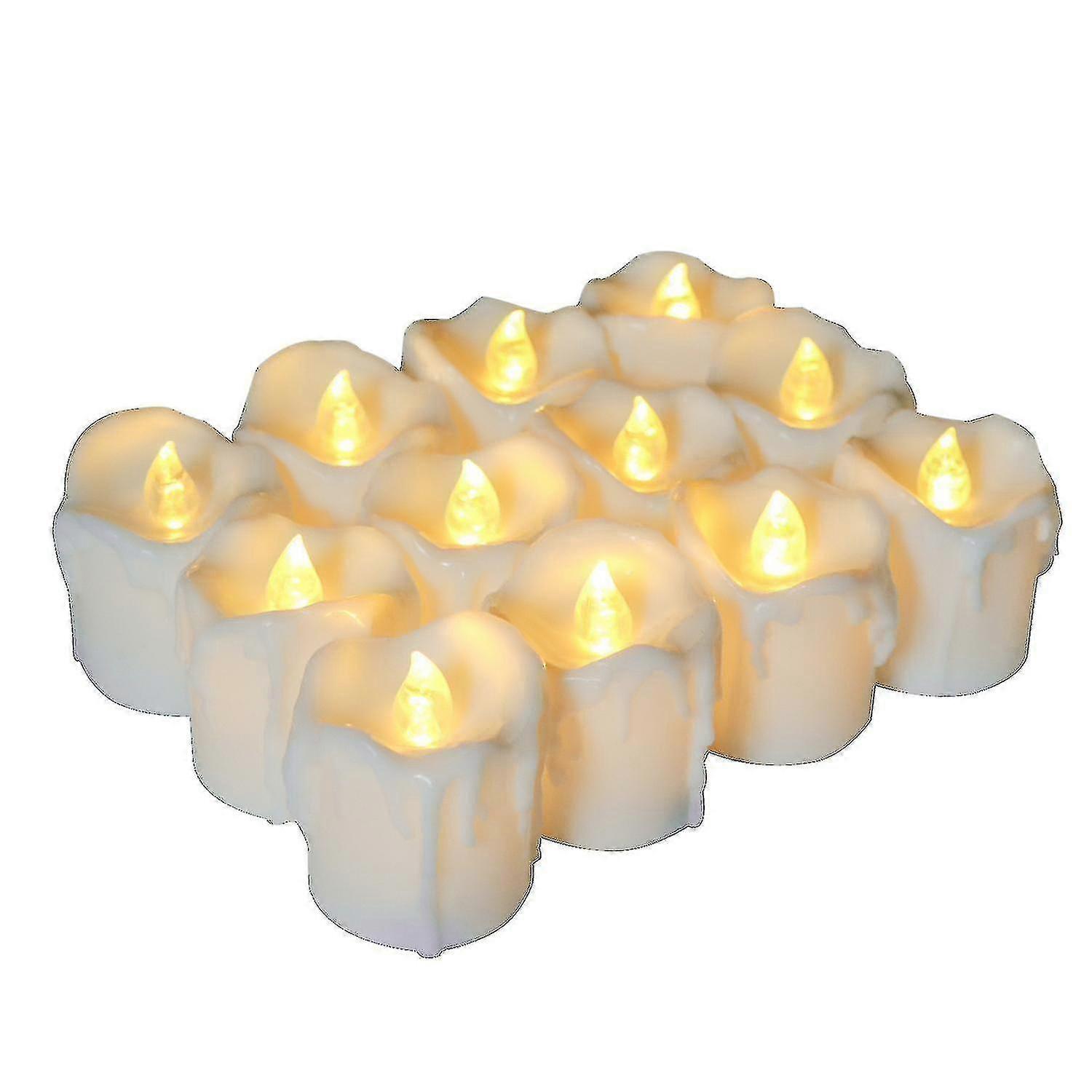 Bright Led Tea Lights Last 6days Longer Battery Operated Candles With Flickering Flame, Flameless