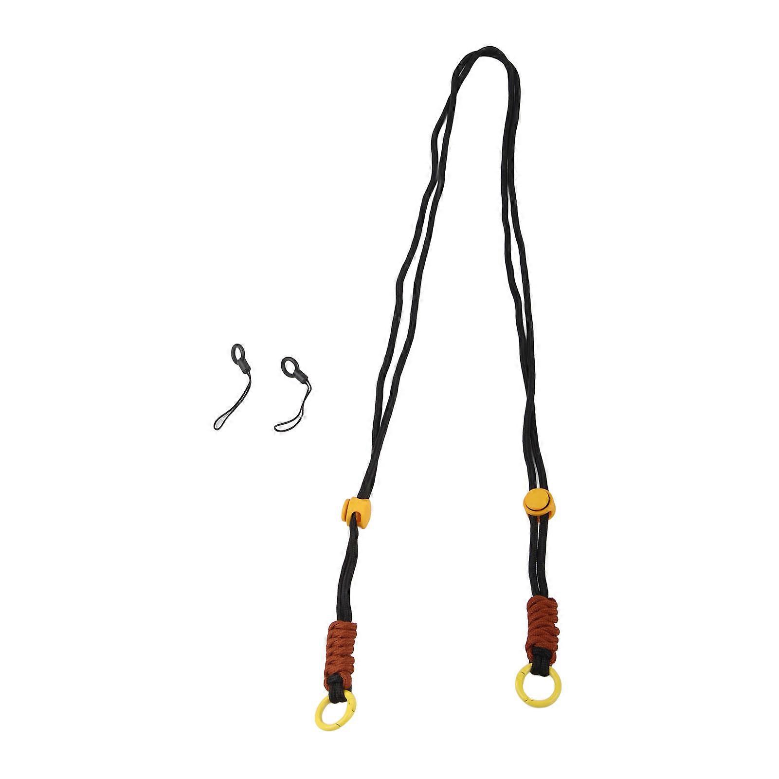 Braided Camera Neck Shoulder Strap Polyester Fiber 120cm Universal Woven Camera Round Rope for Instant Camera DSLR Camera Pure Black