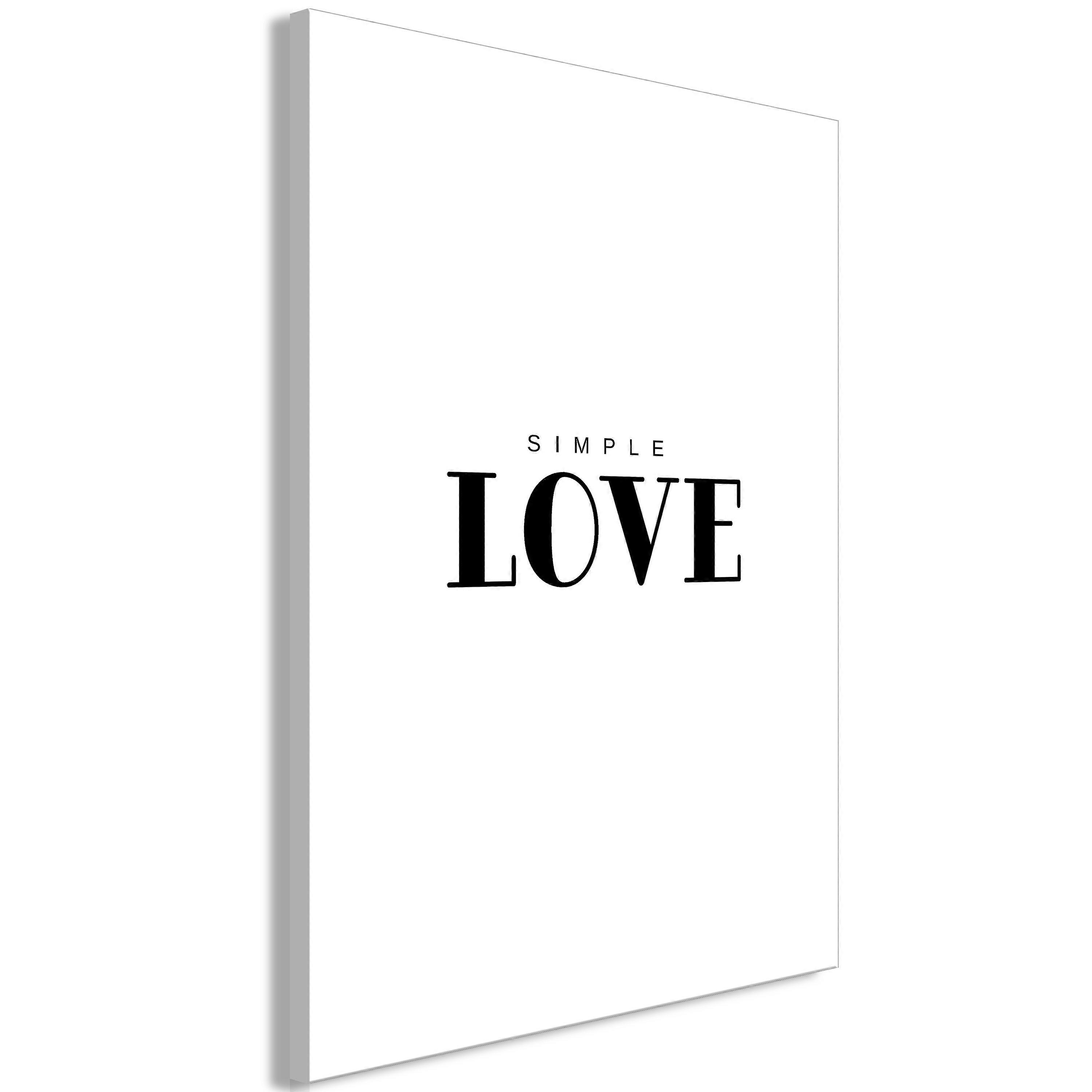 Leinwandbild - Einfache Liebe (1 Teil) Hochformat