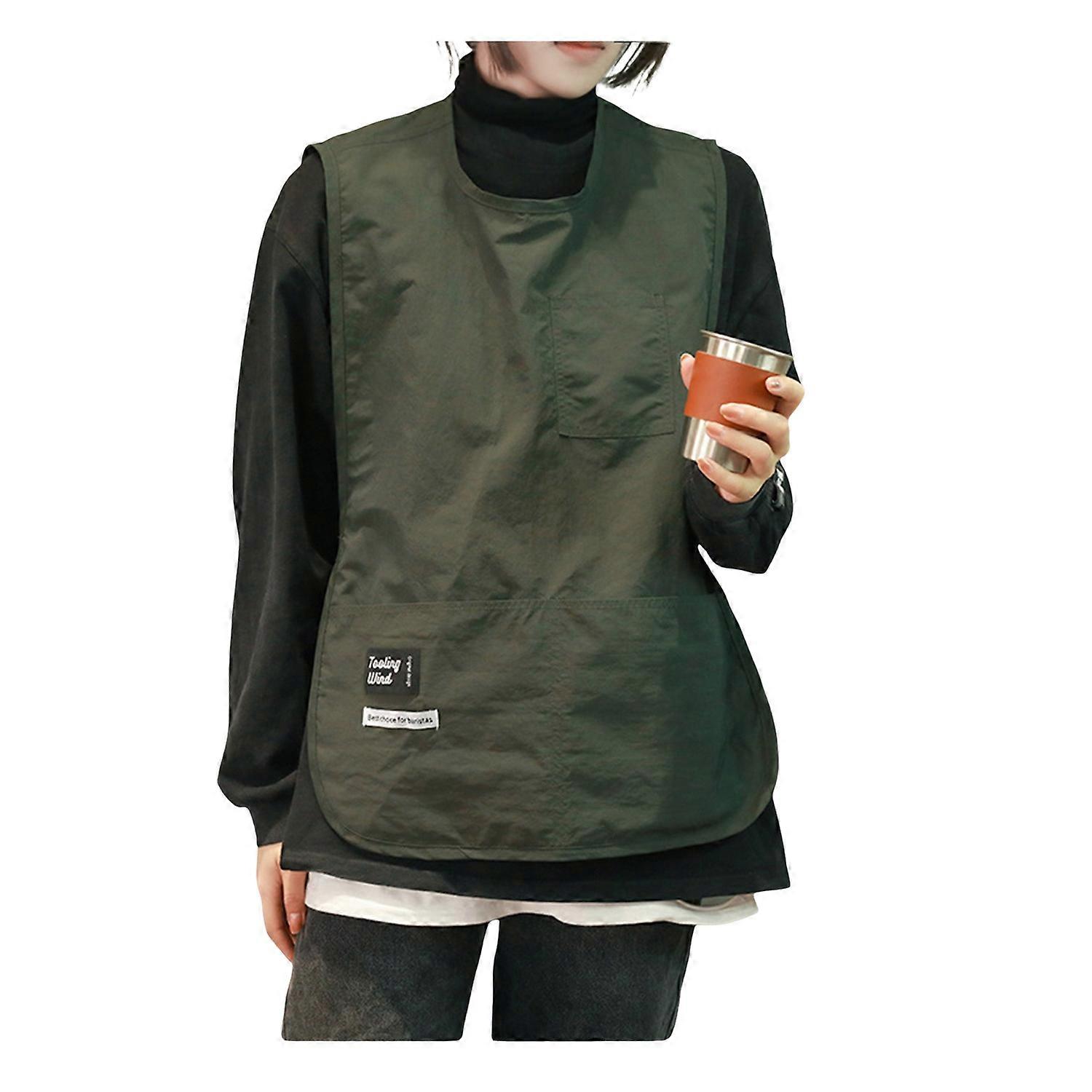 Nylon Apron Waterproof Stain-proof Casual Waistcoat Apron Solid Color Sleeveless Vest Workwear with