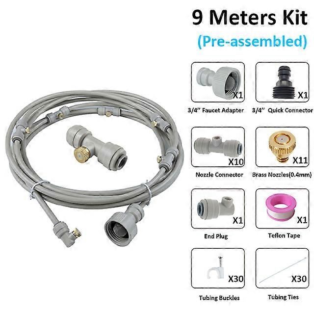 Grey Mister Kit Nebulizer Patio Garden Equipment Atomizer Automatic Watering Spray Nozzle Sprinkler Misting System