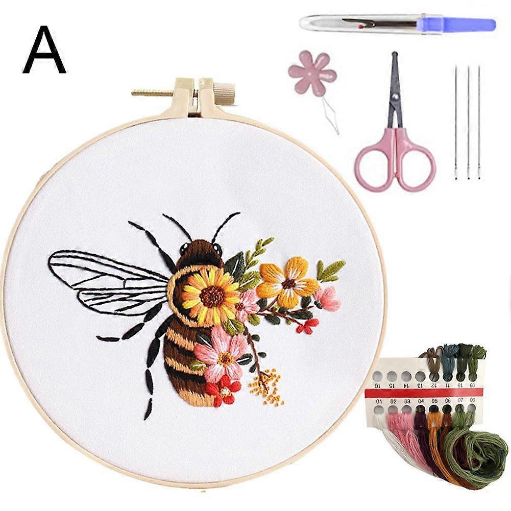 Bienen Sticksets DIY Kreuzstich Starter Bastelsets für Erwachsene