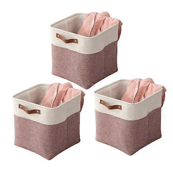 3Pcs Storage Baskets with Reinforced Handle Large Capacity Foldable Design Multipurpose Toys Clothes