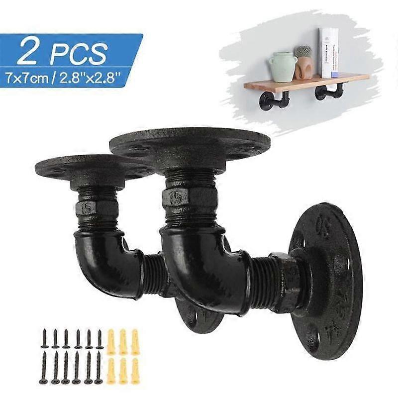 2PCS Floating Shelf Bracket Wall Mount Industrial Retro Style