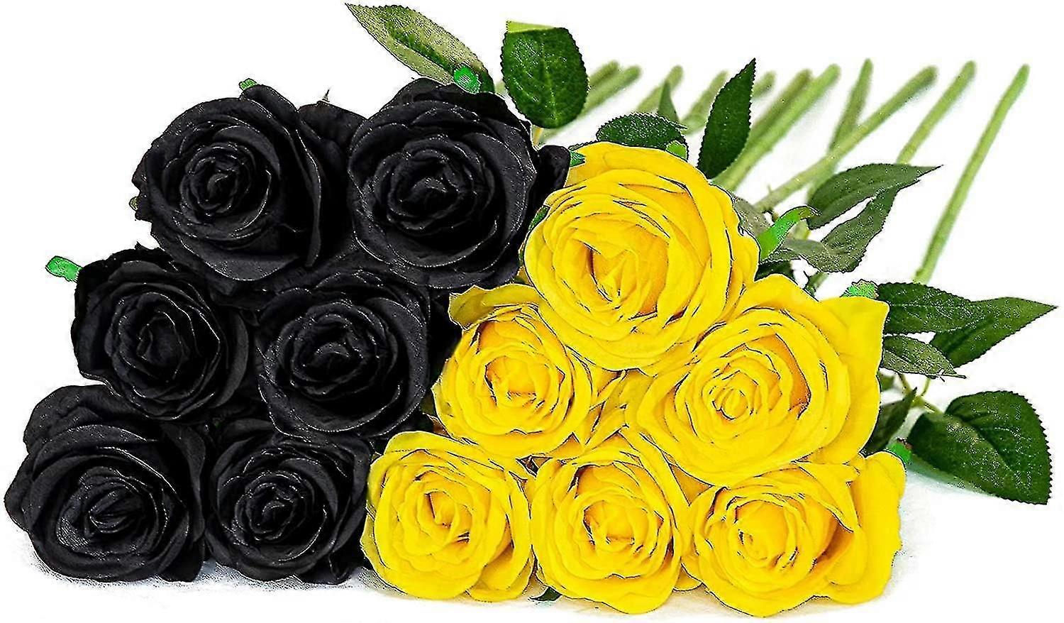 12 Pieces Artificial Roses Fake Silk Roses