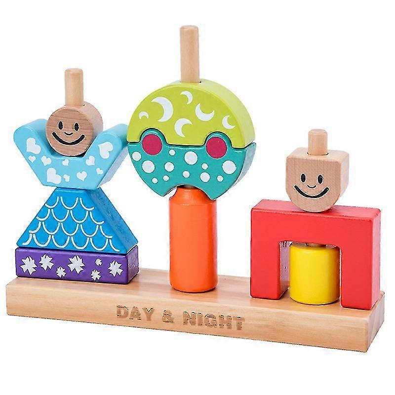 Day and night Children's creative building blocks Hand-eye coordination exercise Imagination development toy