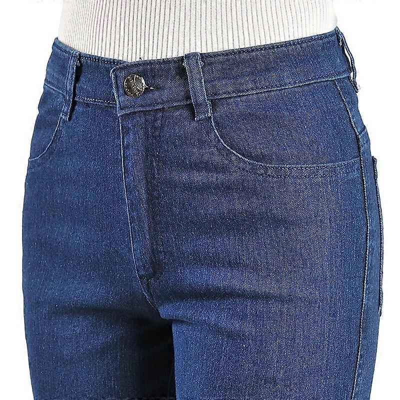 Spring Autumn Plus Size Women's High Waist Stretch Jeans Pants Straight Loose Denim Pants Trousers