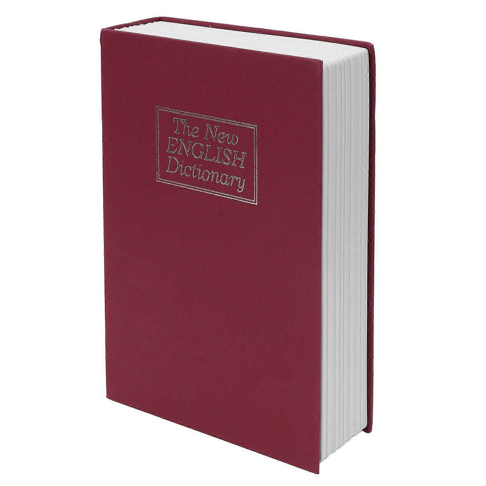 Diversion Book Safe Large Size Dictionary Style Stainless Steel Book Safe Combination Lock for Coins Card Documents Red