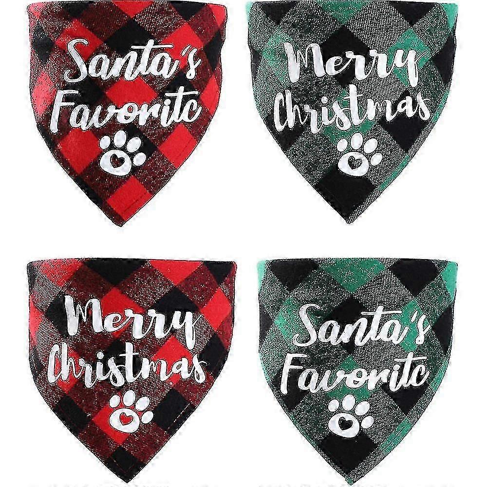 4 חבילה חג המולד כלב בנדנות חיות מחמד קישוט אביזרים לחג