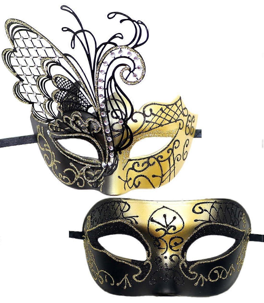Couples Masquerade Mask One Size Fabric Unisex Style Halloween Costume