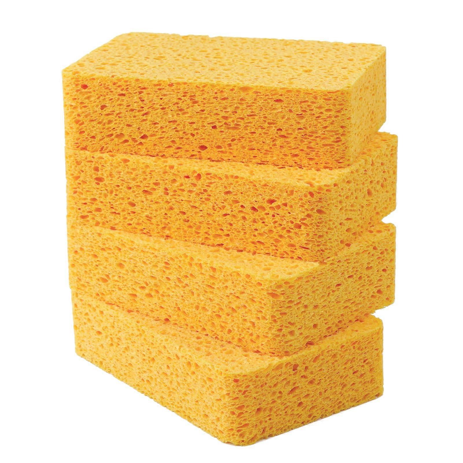 Thick Cellulose Sponges 4-Pack For All-Purpose Multi-Surface Cleaning Ultra-Absorbent 3-6 Inch