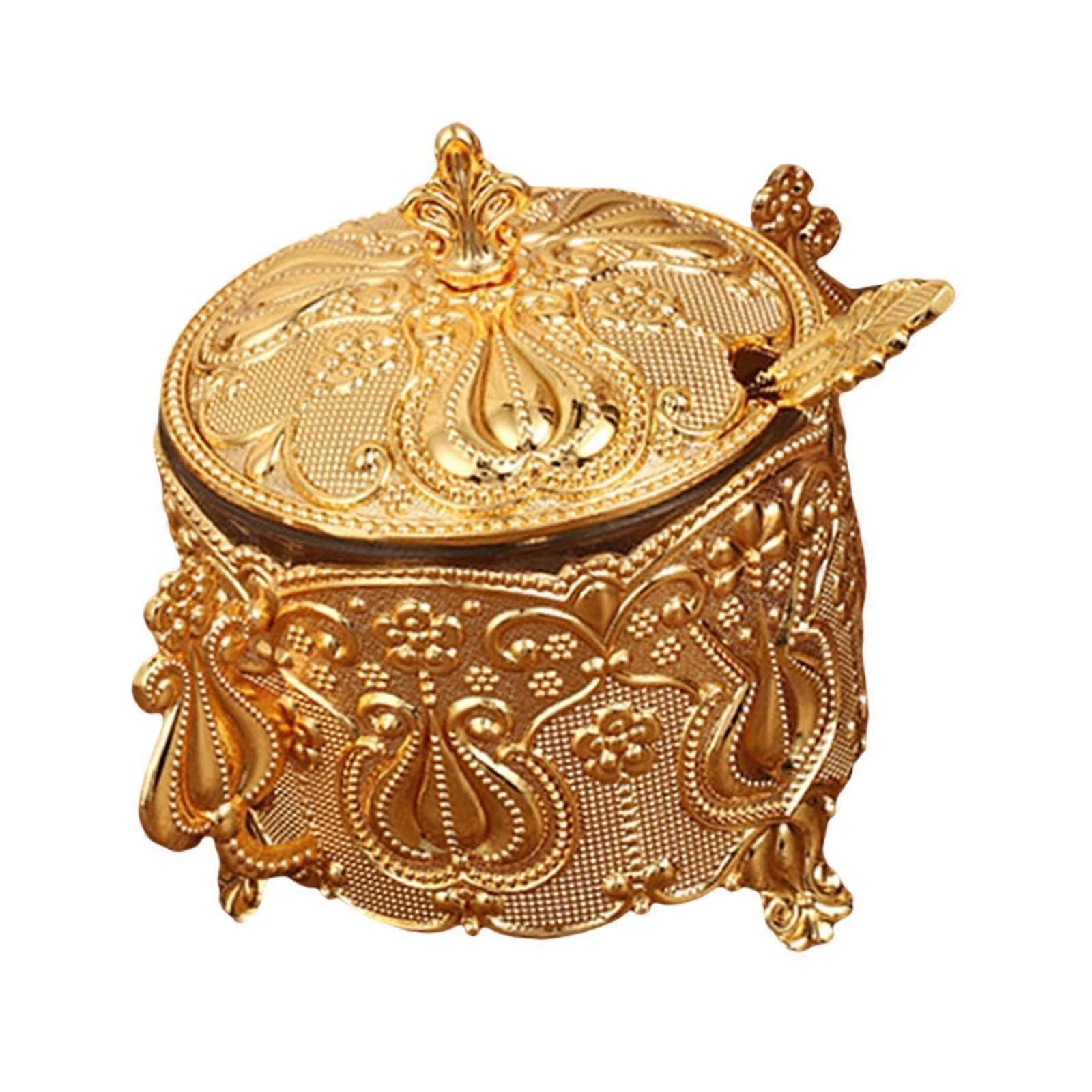 European Style Sugar Bowl Salt Bowl with Lid and Spoon Countertop Sugar Storage Jar Condiment Pot for Cafe Parties Nuts Candy