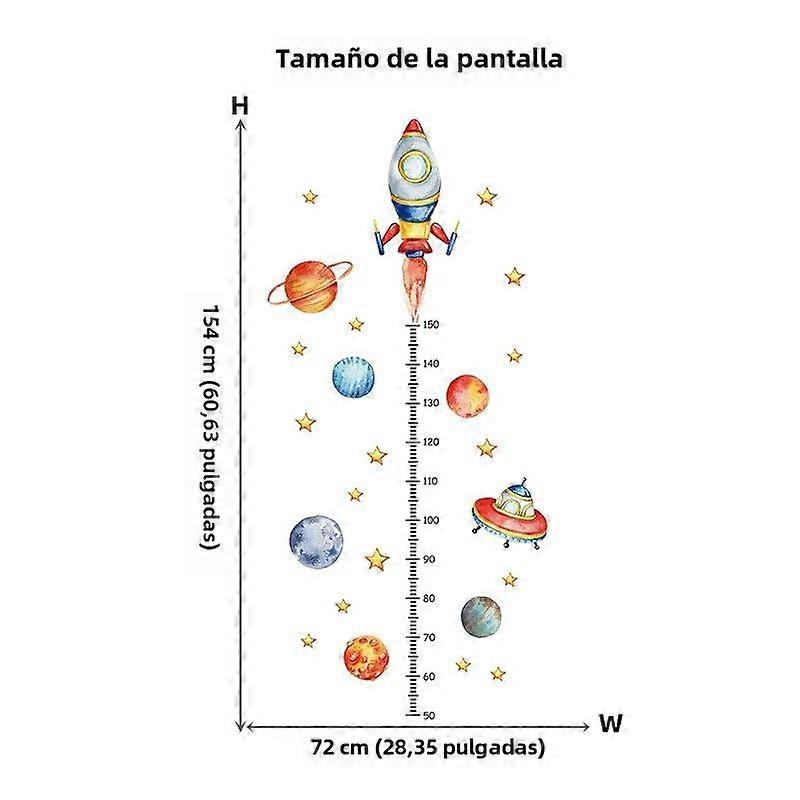 Baby Kids Room Height Measure Wall Stickers Rocket Planet Shape Cartoon PVC Wall Decor for Child Growth