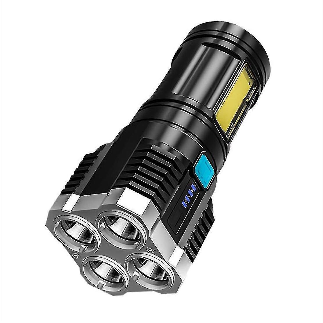 4-core Flashlight Super Bright Rechargeable Flashlight Multi Led Long-range Spotlight Cob Light For