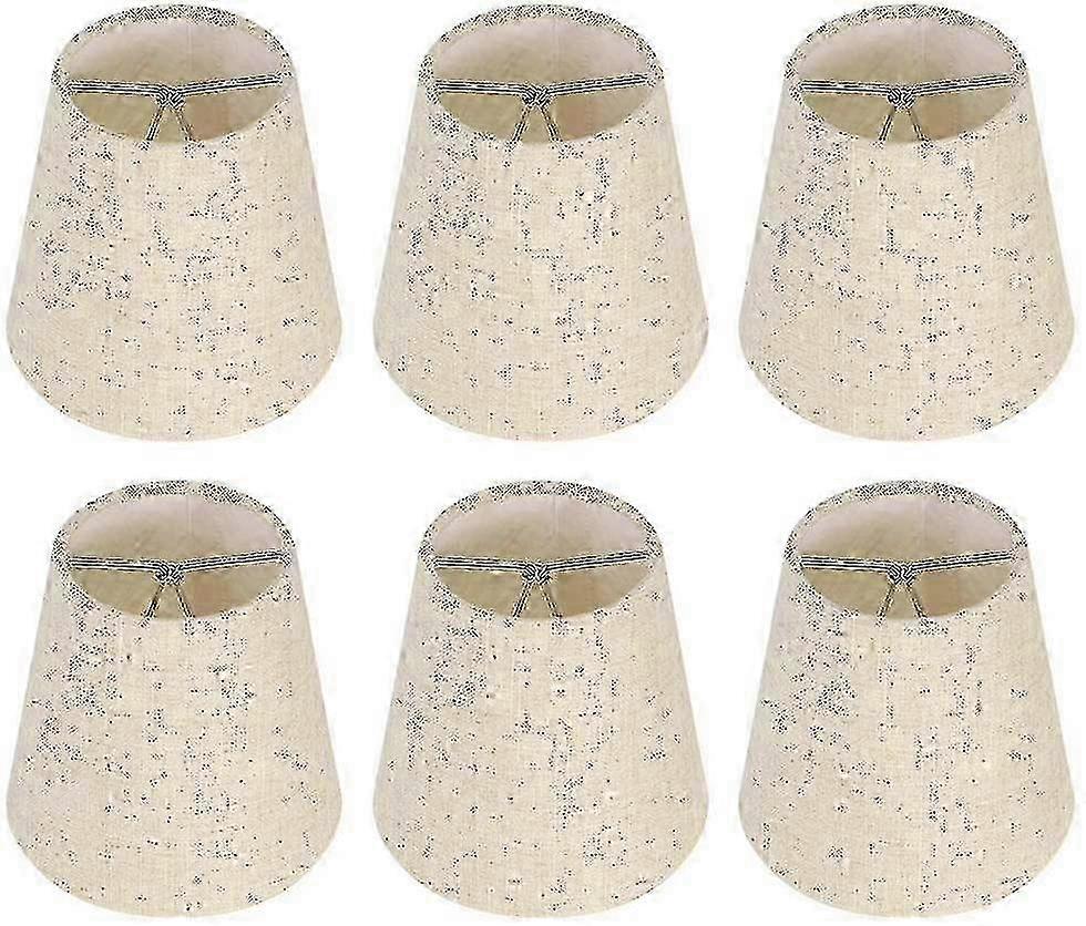 6pcsランプシェードウォールランプシャンデリアクリップランプシェードE14スクリューリネンテーブルランプ用小型ランプシェード