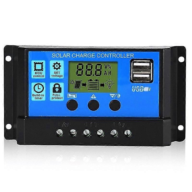 Solar Pv Charge Controller 30a/20a/10a 12v 24v With Lcd Display Battery Charger