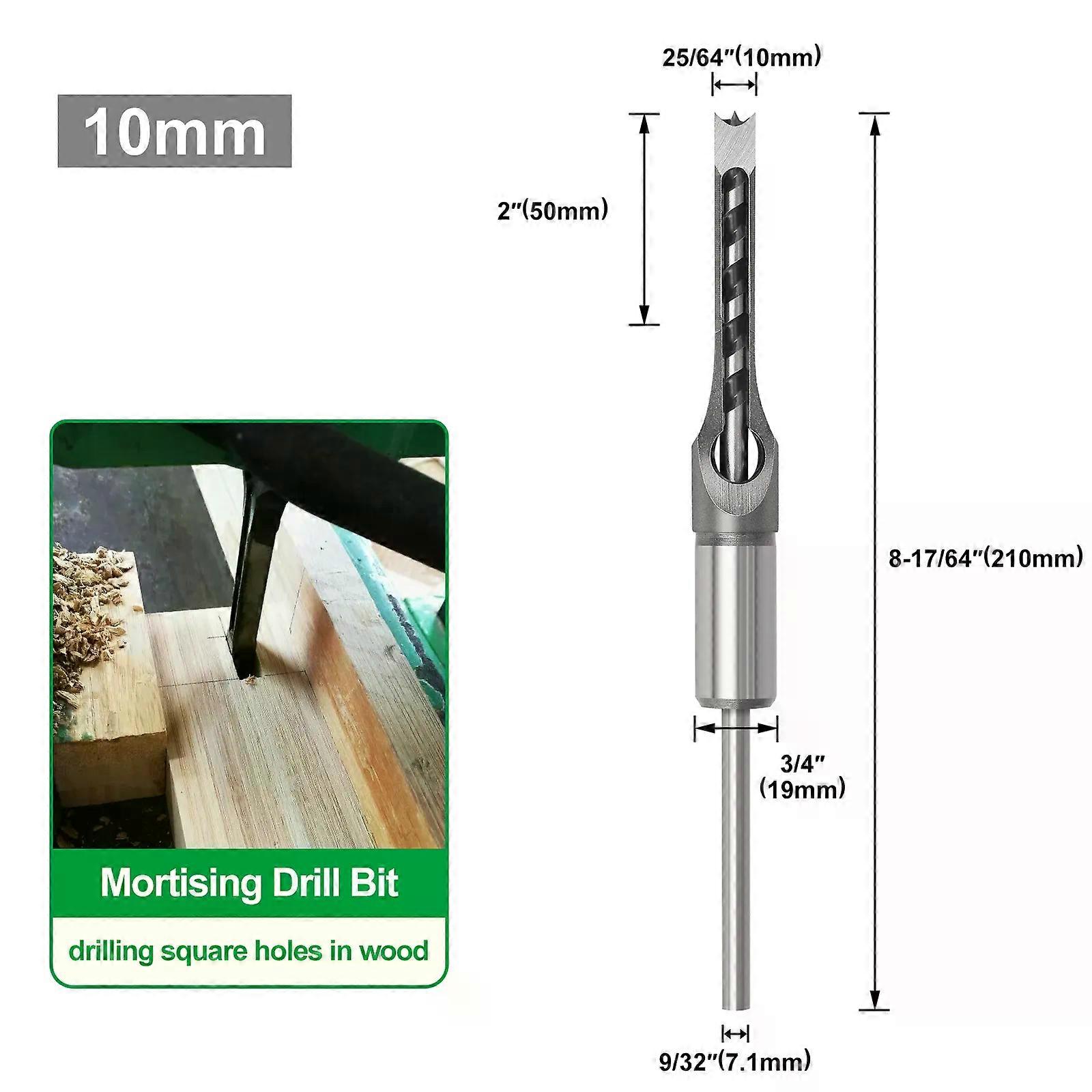 Woodworking Square Drill Hss Twist Square Hole Drill Bits Auger Mortising Chisel Extended Saw For Woodworking Tools