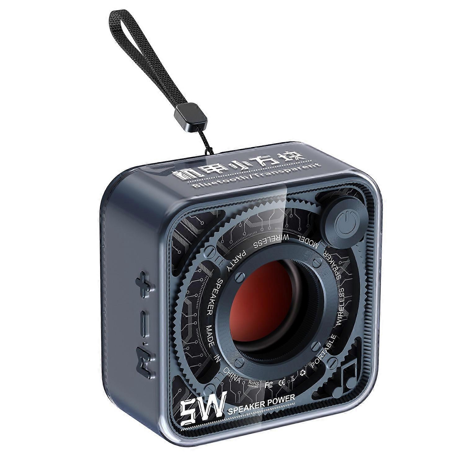 DW12 Portable Mini Bluetooth Speaker Transparent PC Wireless Subwoofer Support TF Card