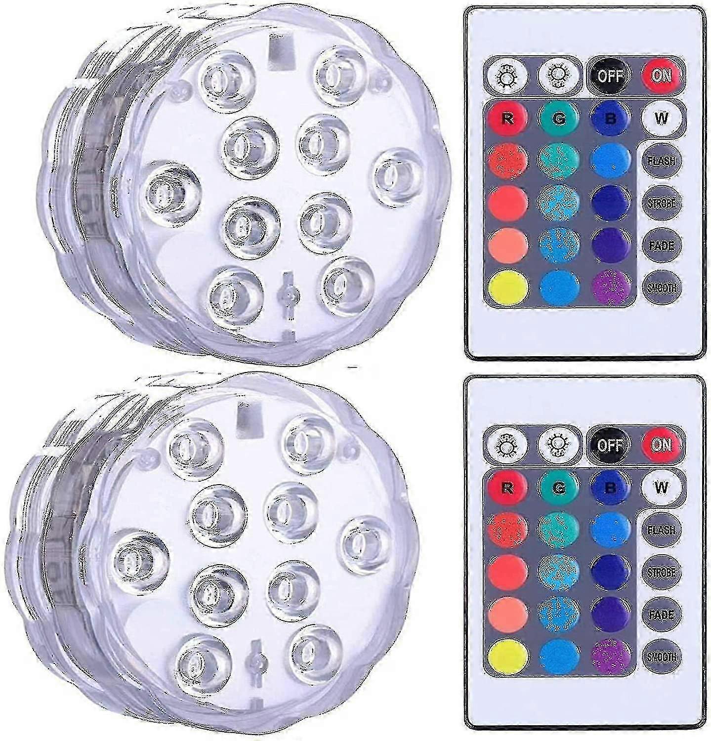 Submersible Led Light, Waterproof Spa Led Submersible Lamp With 2 Remote Controls