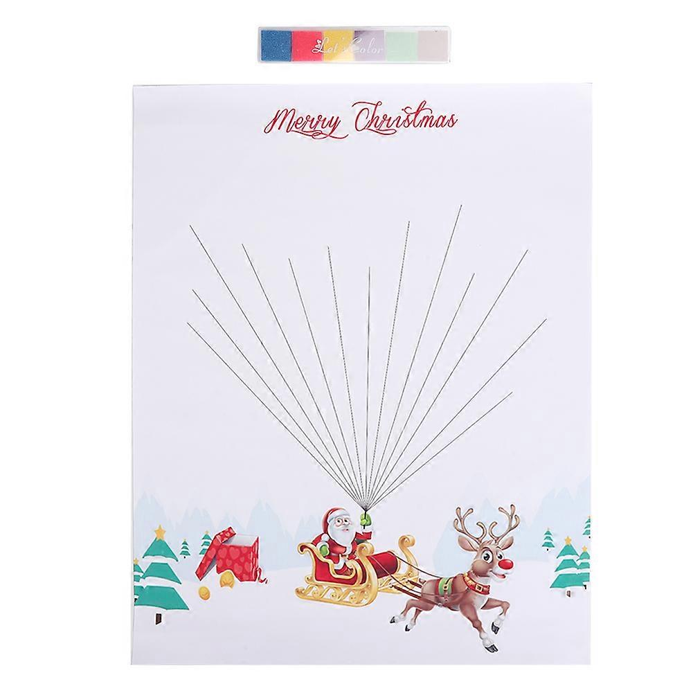 Merry Christmas DIY Fingerprint Guest Signature Painting Kit For Christmas Ornament And Home Decor Keepsake