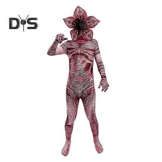 Halloween Cosplay Jumpsuit with Hood Slim Fit Corpse Flower Shape Zipper Closure Long Sleeves Photo Prop Performance Party Carnival Costume