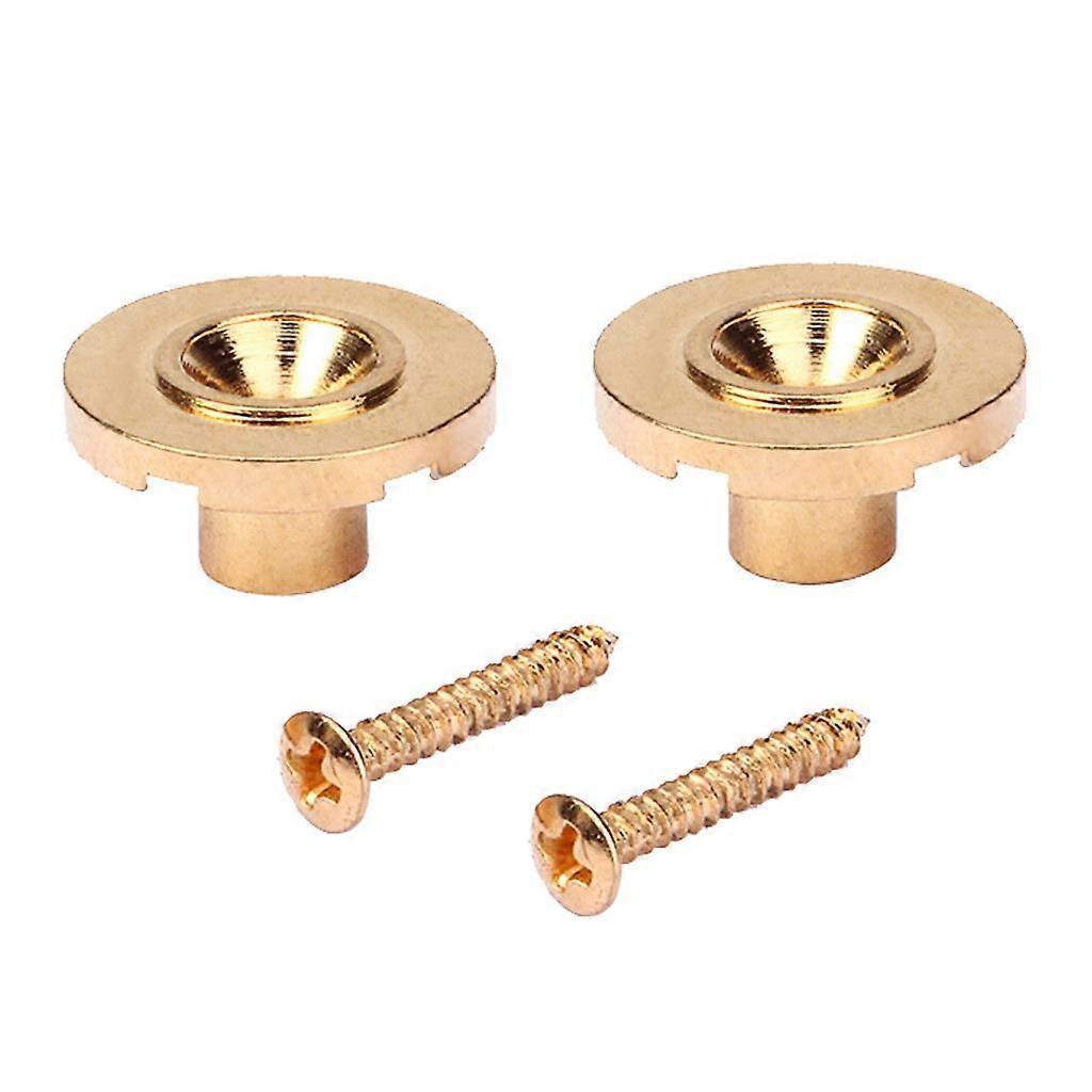2er Set Gold Guitar Runder Saitenhalter Baum mit Schrauben für Bassteile