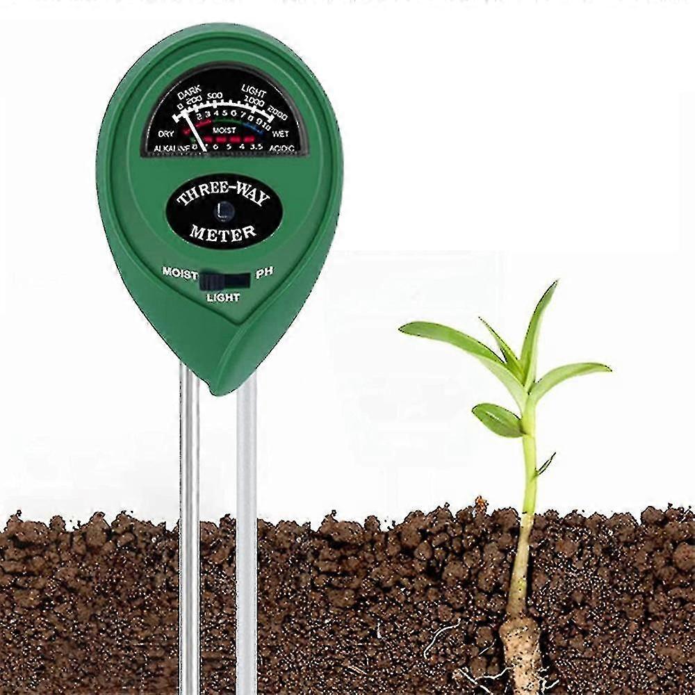 3 in 1 Soil Tester, Soil pH Tester, Soil Moisture Meter, Soil Light Intensity Tester, 3 in 1 Soil Tester for Garden and Agriculture (No Battery Needed