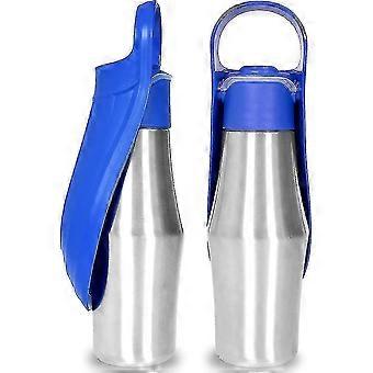 Botella de agua portátil de acero inoxidable para perros, dispensador de agua para mascotas con recipiente plegable para exteriores