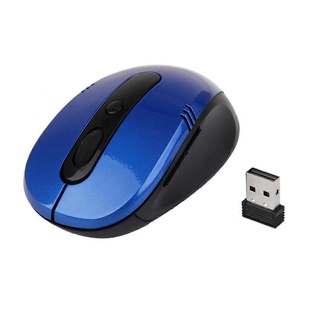 Laptop PC 2.4GHz Optical Mouse USB Receiver - Blue