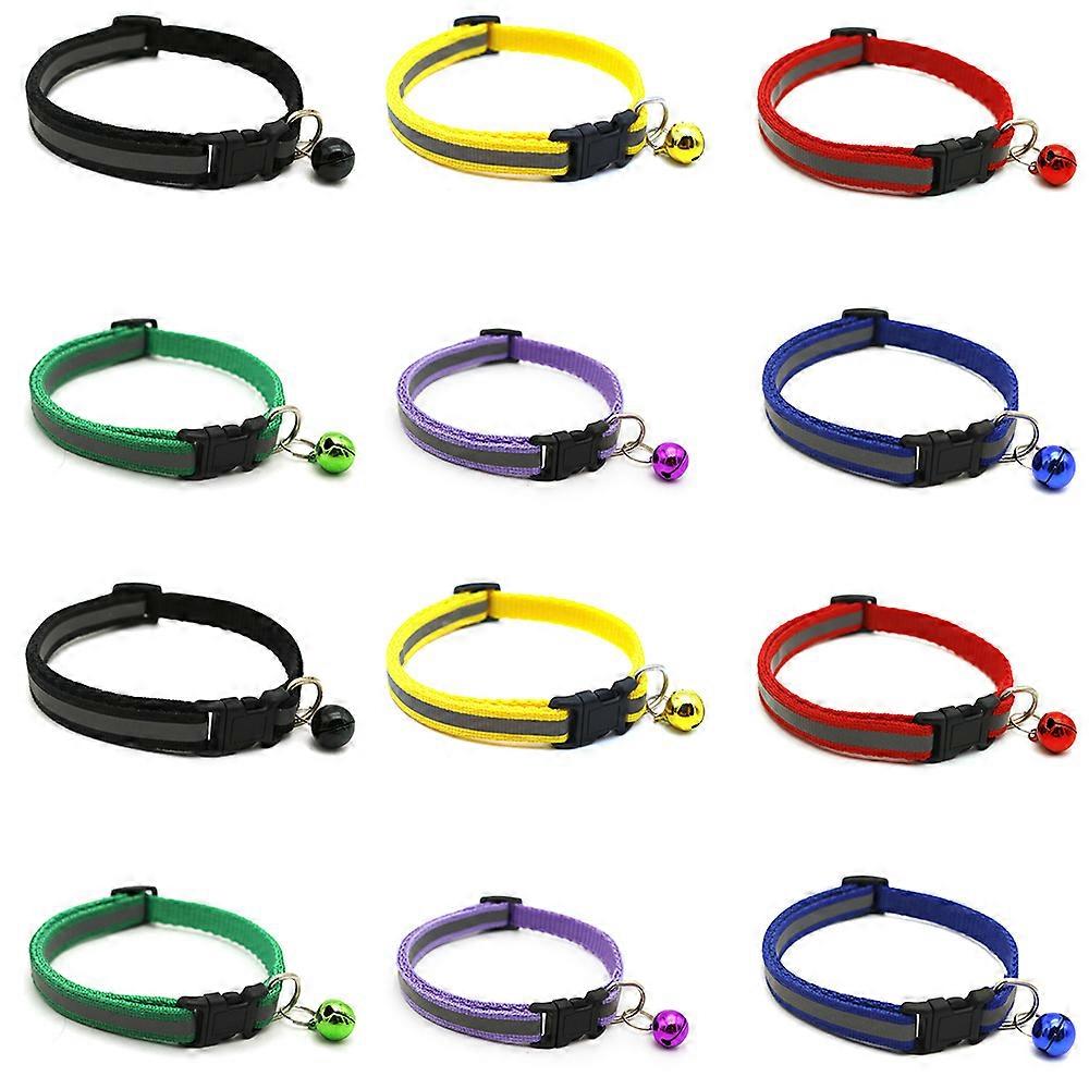 Cat Dog Collar, Adjustable Polyester Collar: XS Size Collar for Enhanced Safety & Style, Footprint Design with Removable Cat Bell