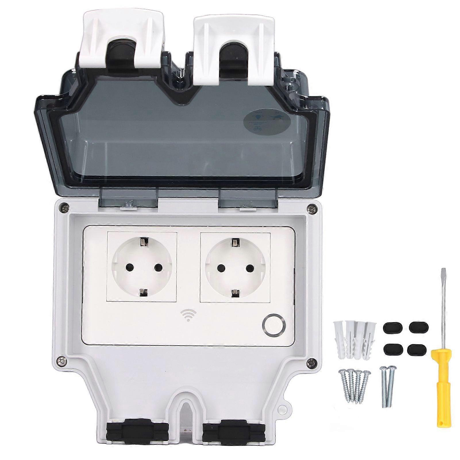 Waterproof Power Socket Outdoor IP66 Rainproof Wall Electrical Wifi Smart Plug 86 Type 16A EU Plug 110250V