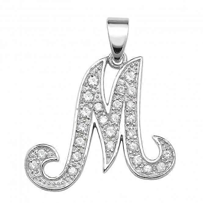 Acotis Silver Pendant Zirconia Initial G6128/M