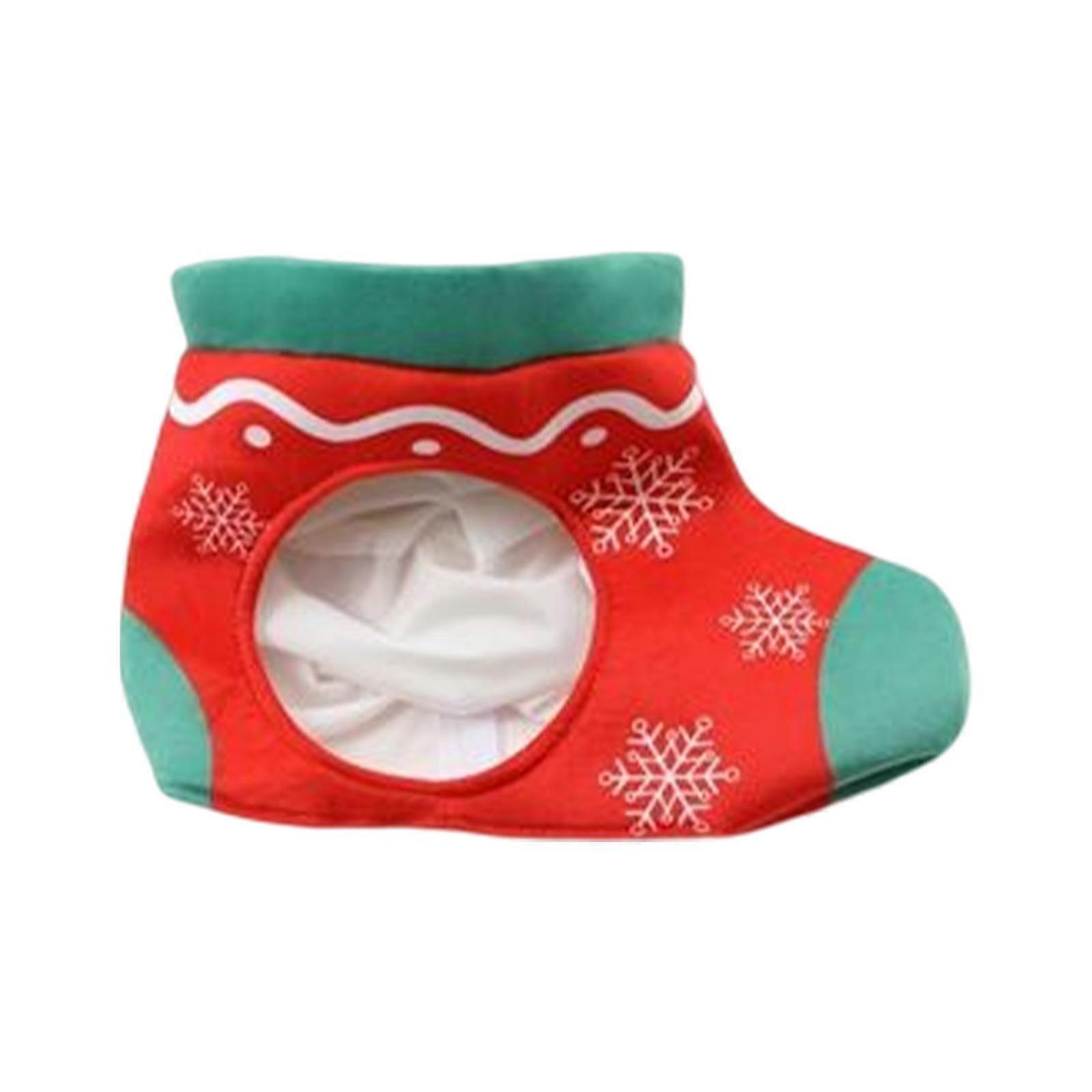 Funny Christmas Sock Plush Hat with Snowflake Pattern for Winter Christmas