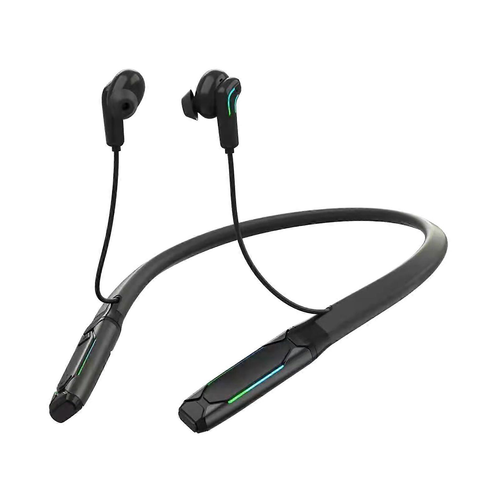 5.1 Wireless Bluetooth Headset Support Game Stereo Music Neck-Mounted Light Bluetooth Headset Schwarz