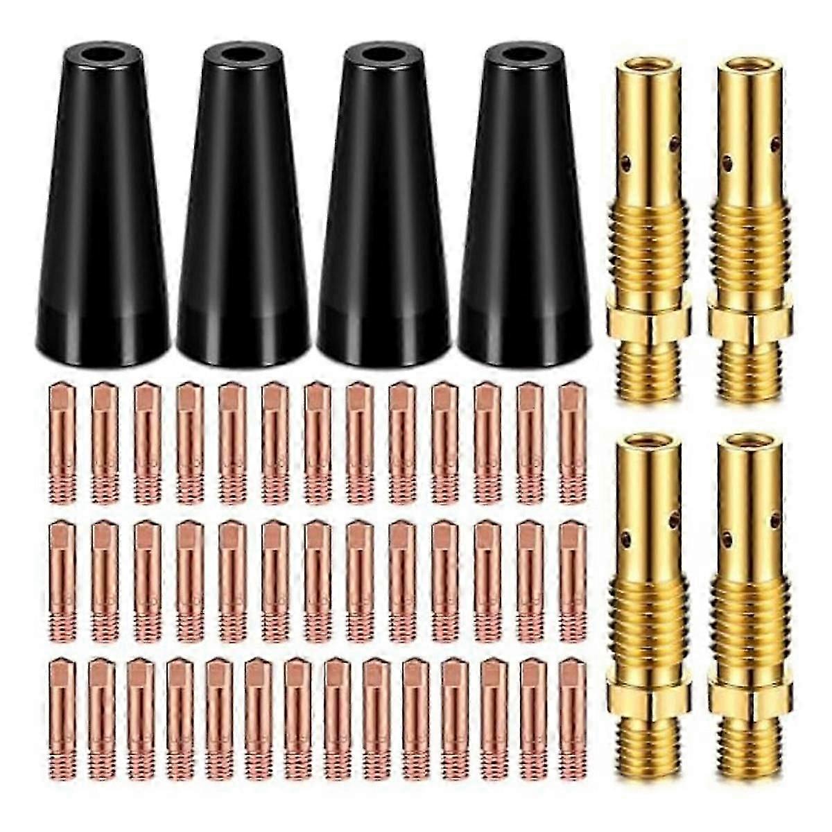 48Pcs Flux Core Gasless Nozzle Tips Kit KP1939-1 Flux Core Welder Mig Welder Contact Tips Gasless N JP