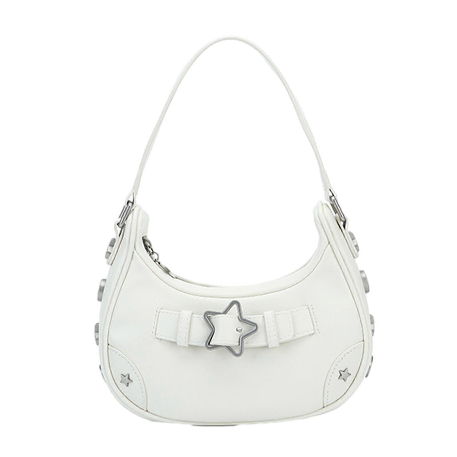 Fashionable Women's Handbag 2023 Trendy Shoulder Bag with Star Pattern Suitable for Daily Use moonlight white