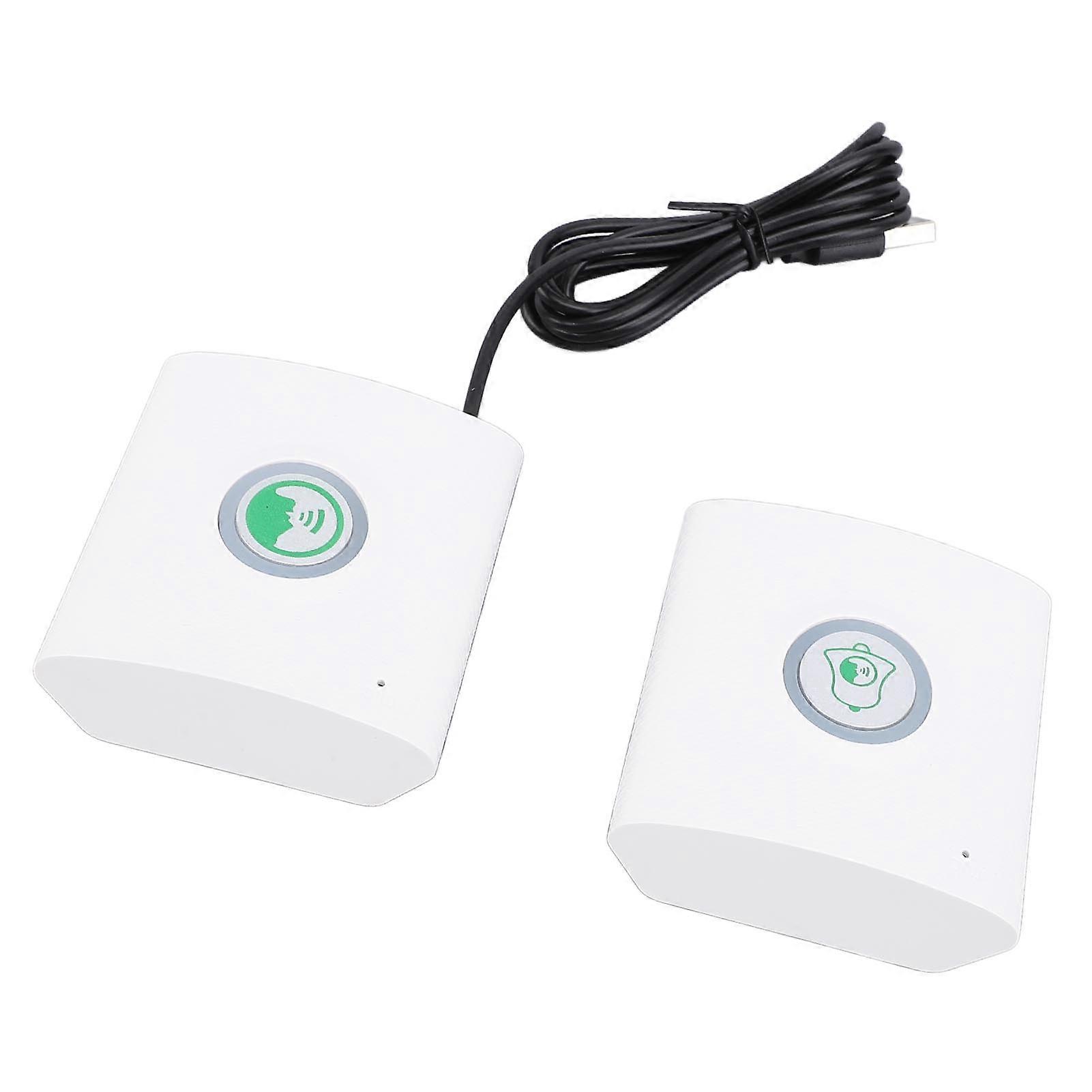 Doorbell USB Rechargeable Adjustable Volume Long Range Wireless 2 Way Intercom Door Bell for Home Apartment Office White 