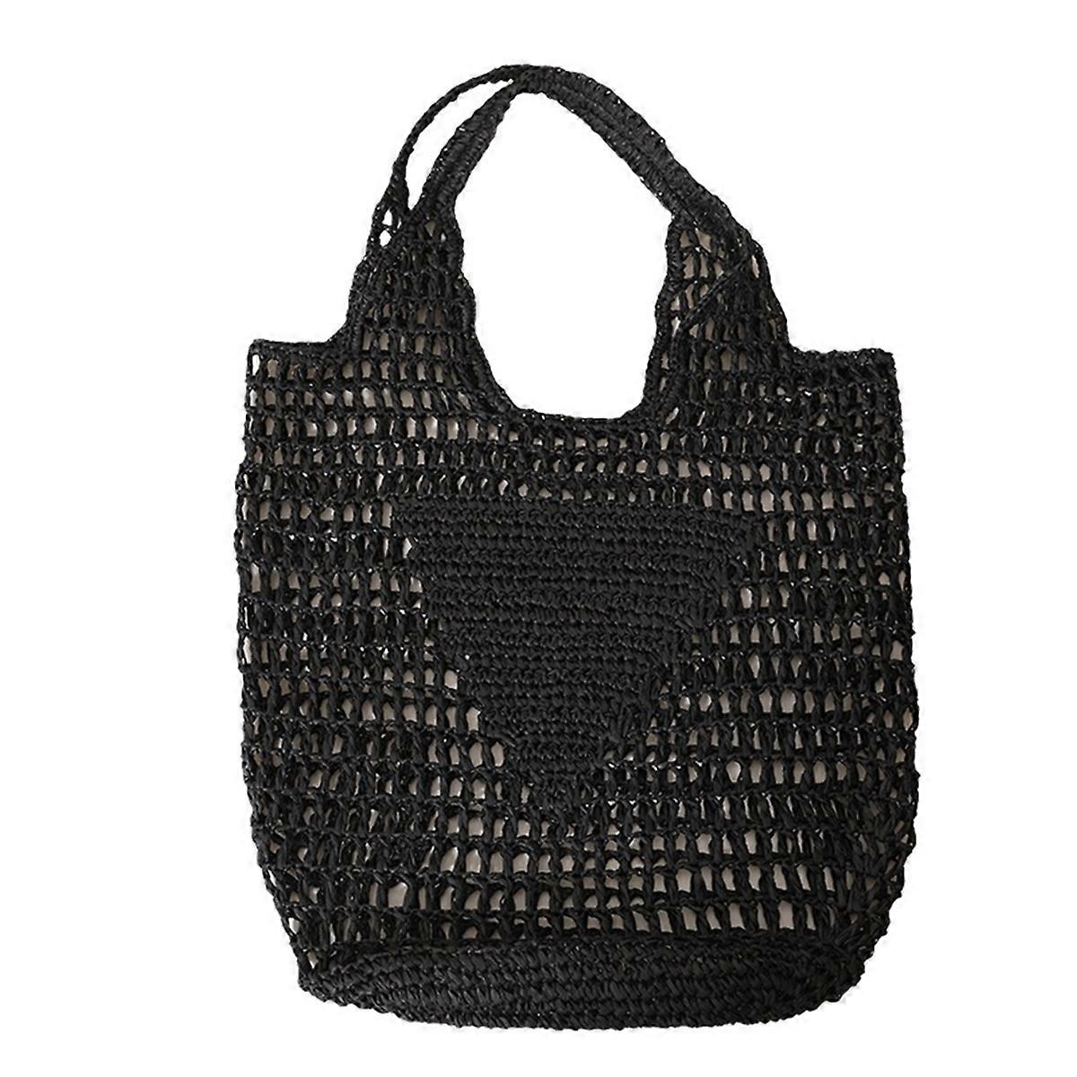 Hollow Handwoven Simple Soft Handbag Large Casual Tote Storage Bag H