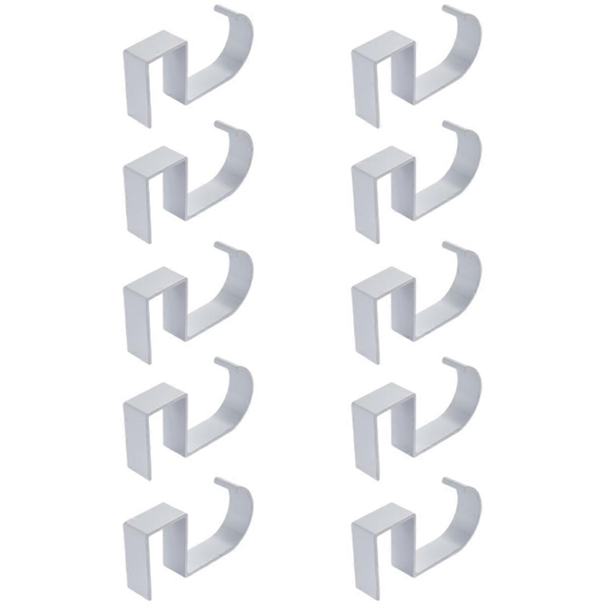 10 Shaped Table Edge Hook Student Desk Side Hanging Bag Hooks White