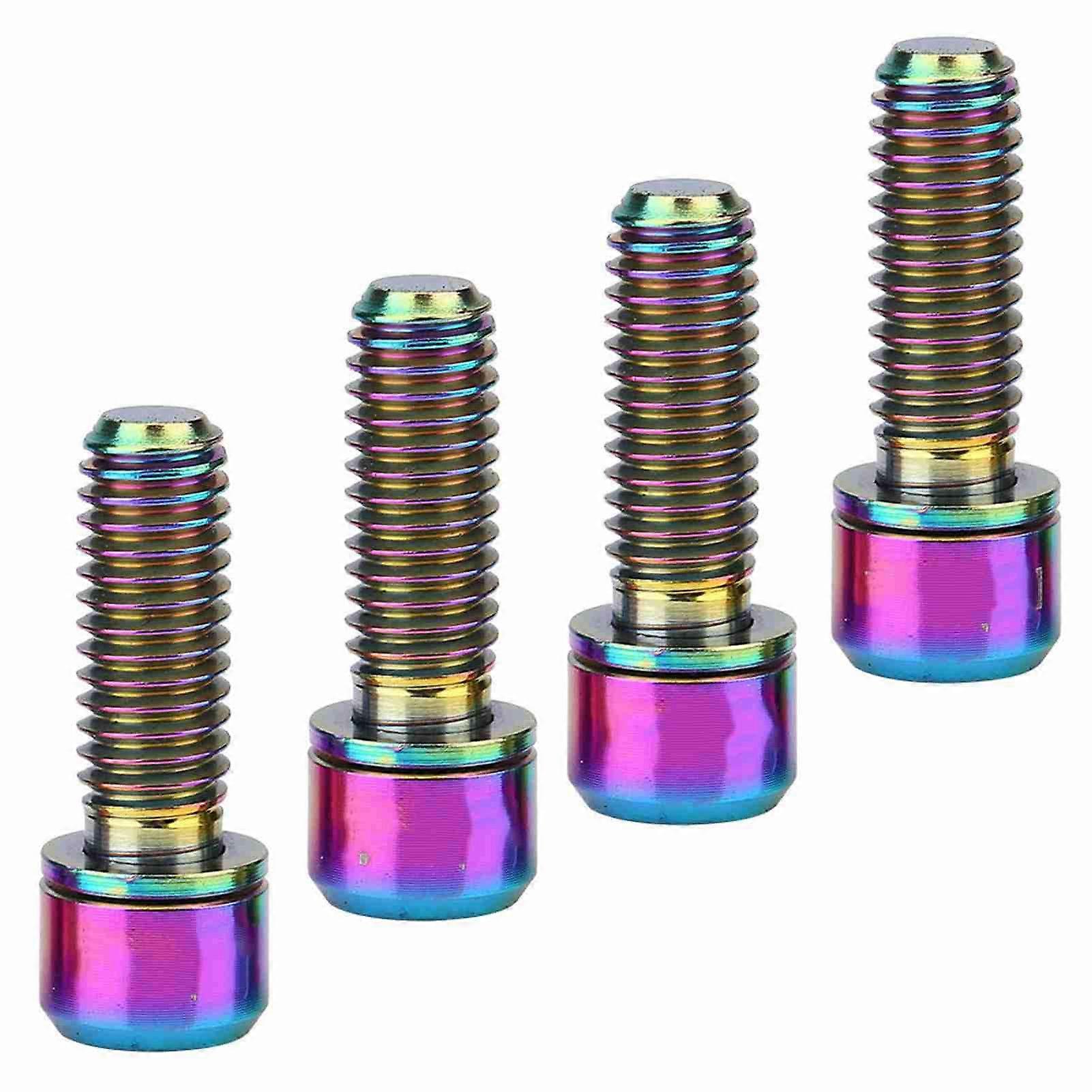 Qukaim Disk Brake Bolts M6x18mm Bike Disc Brake Clamp Bolt 4-Pack with Gasket, Multicolor