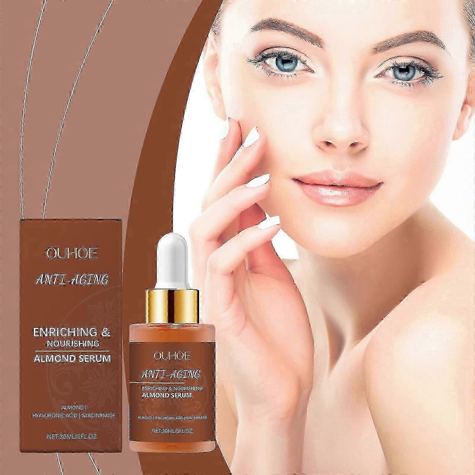 مصل اللوز المضاد للشيخوخة ، مصل الوجه المضاد للشيخوخة مع اللوز وحمض الهيالورونيك ، مصل شد ومضاد للتجاعيد للوجه ، إثراء ومغذي