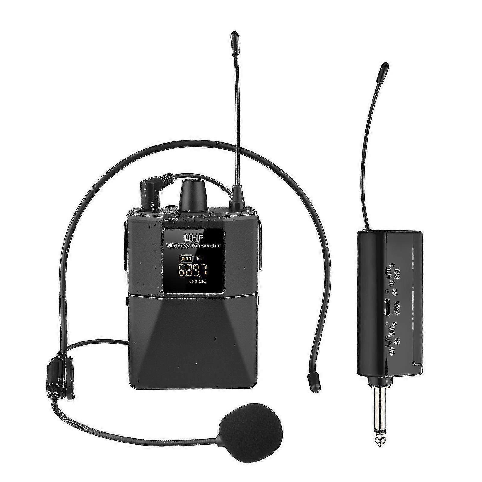 UHF Wireless Headset Microphone with LED Digital Display, Transmitter & Receiver - CDSX
