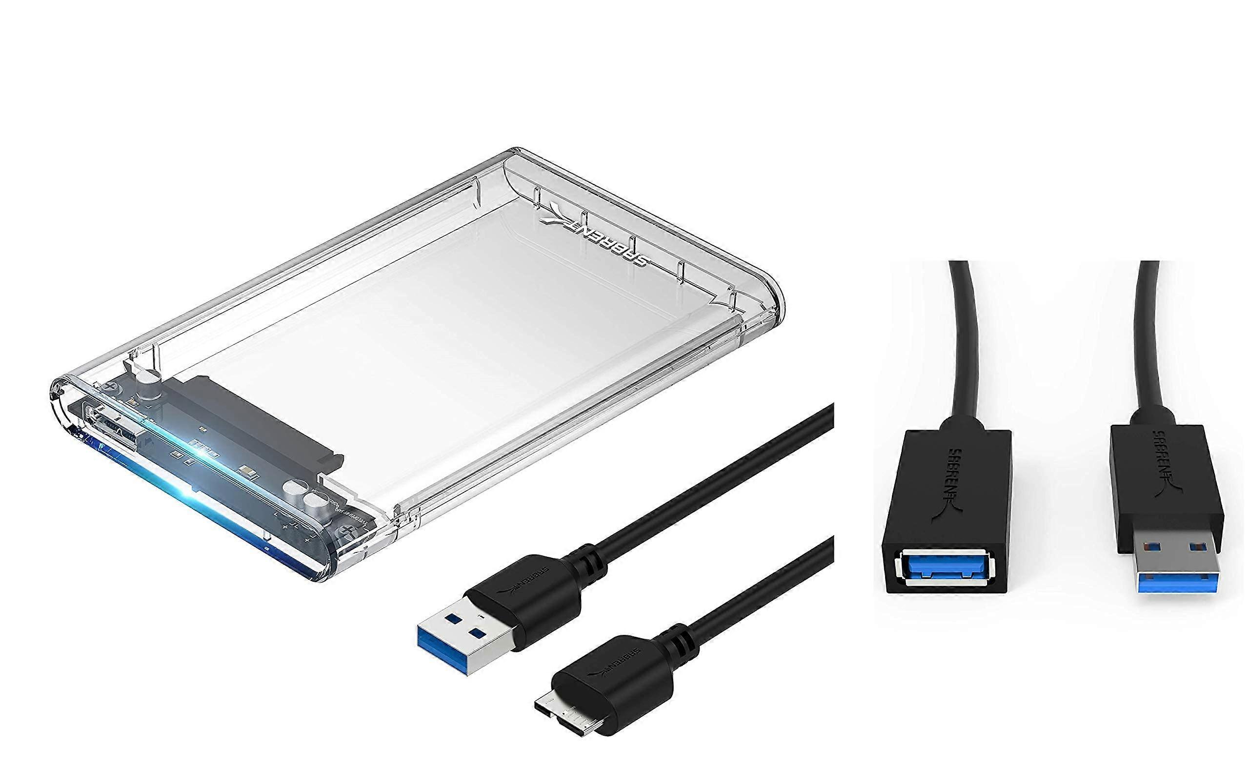 Tool-Free Clear External Hard Drive Enclosure for 2.5-Inch Storage Devices