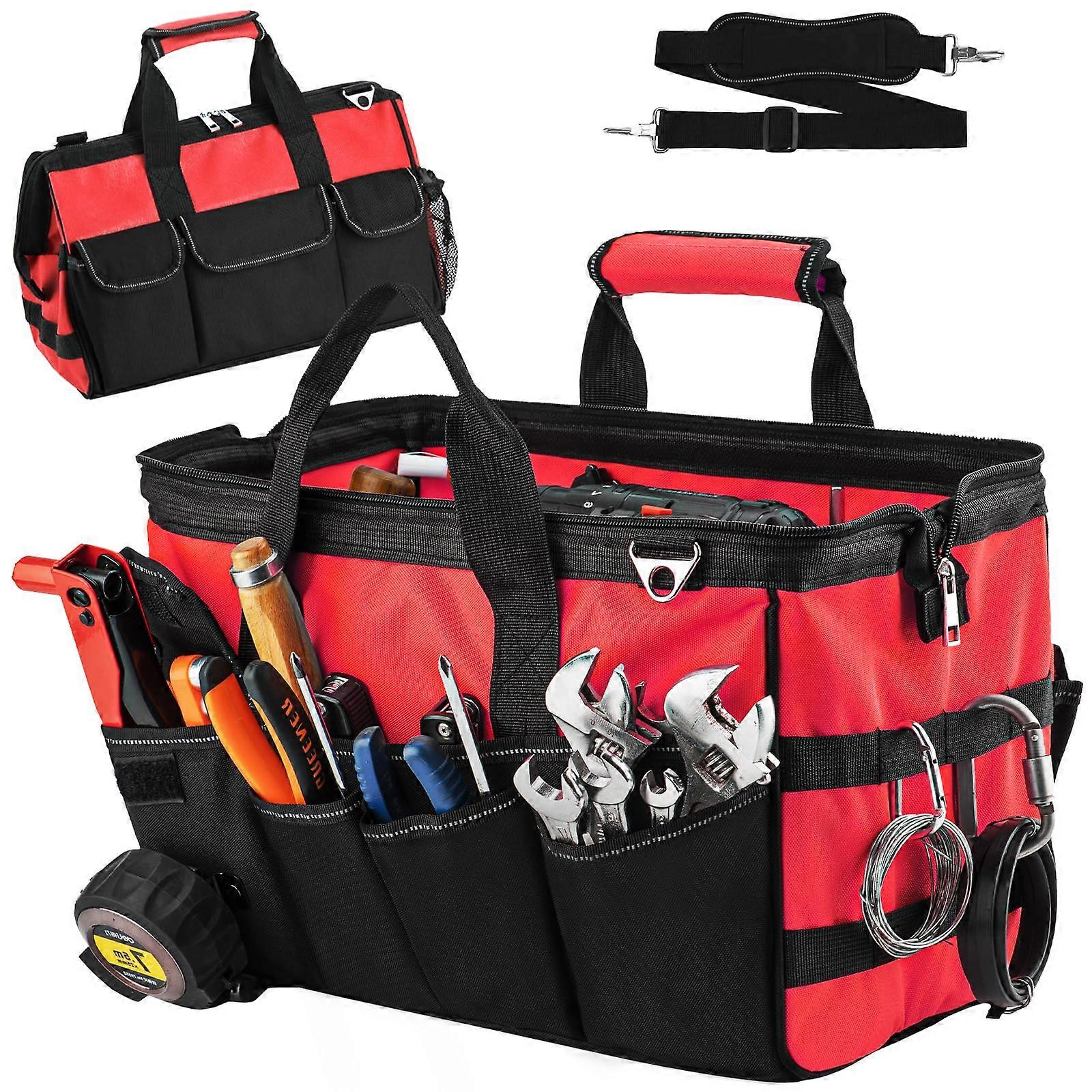 Foldable Water-Resistant Tool Bag for Electrician Tool Organizer 16 Inch